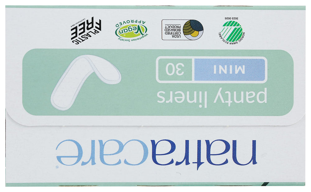 Natracare mini pant liners daily wear and gentle protection.