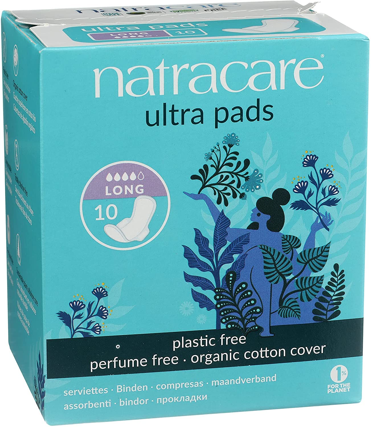 Natracare natural-material pad close-up for skin-friendly comfort.