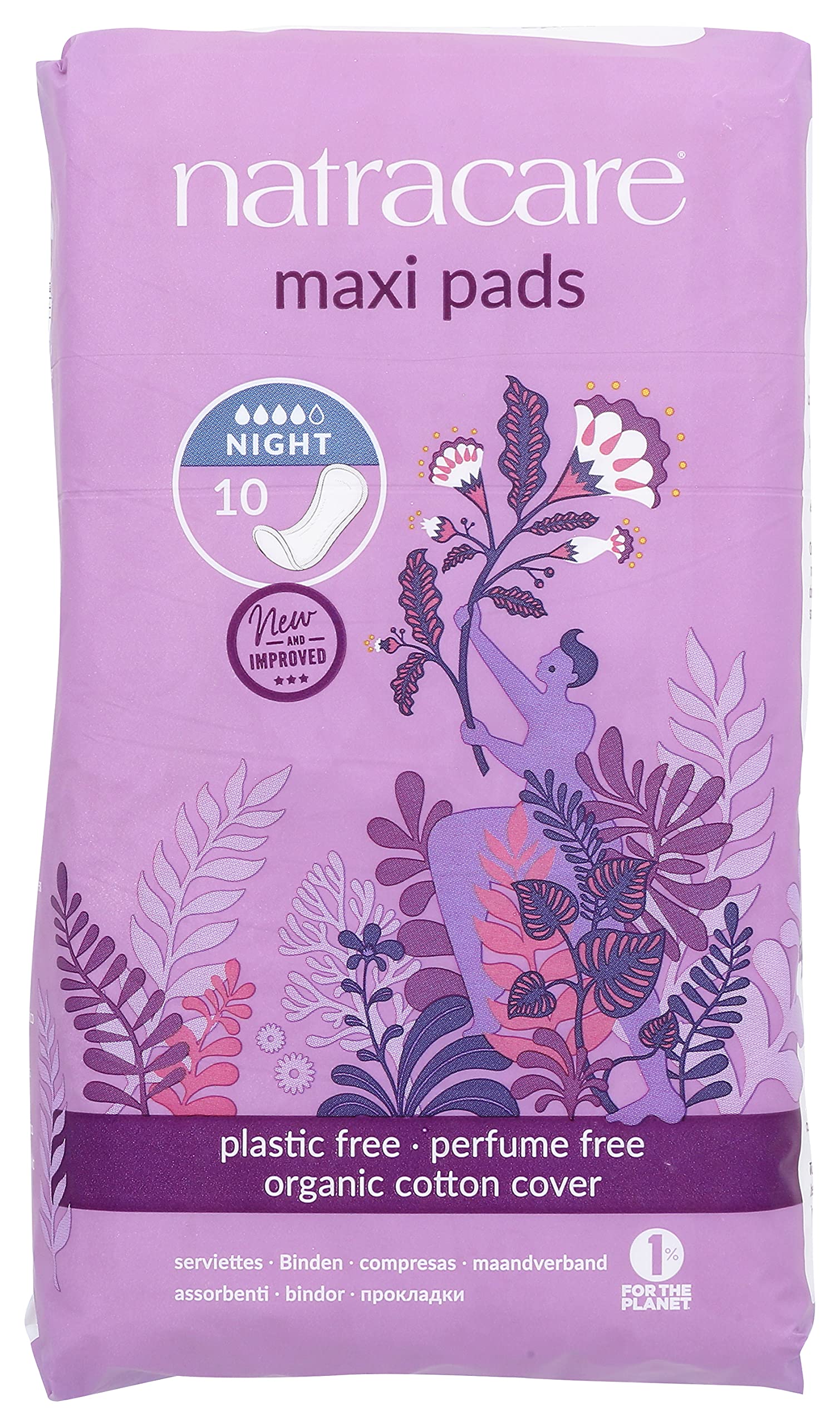 Natracare night-time pad individually wrapped for discreet use.