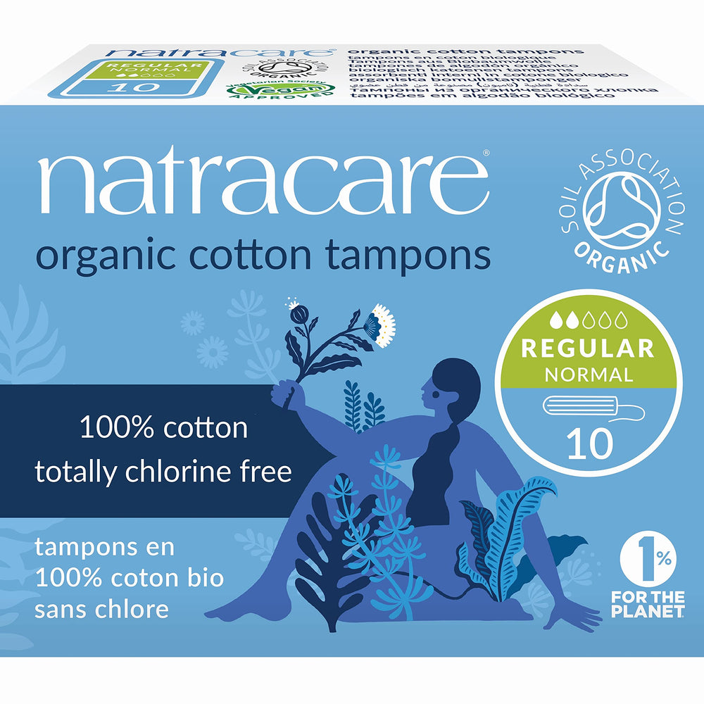 Natracare Non-Applicator Regular tampon pack, fragrance-free and plastic-free for sensitive skin