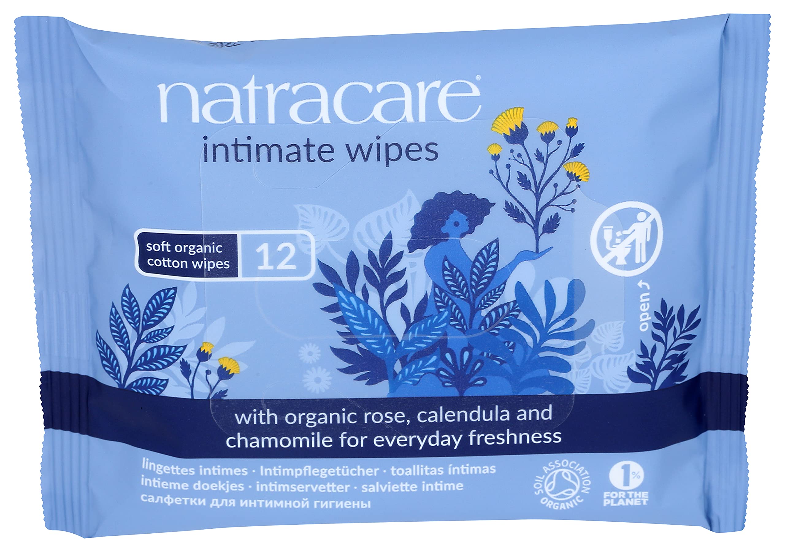 Natracare Organic Cotton Intimate Wipes close-up showing soft fibers for gentle cleansing.