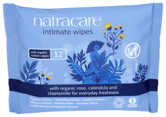 Natracare Organic Cotton Intimate Wipes close-up showing soft fibers for gentle cleansing.