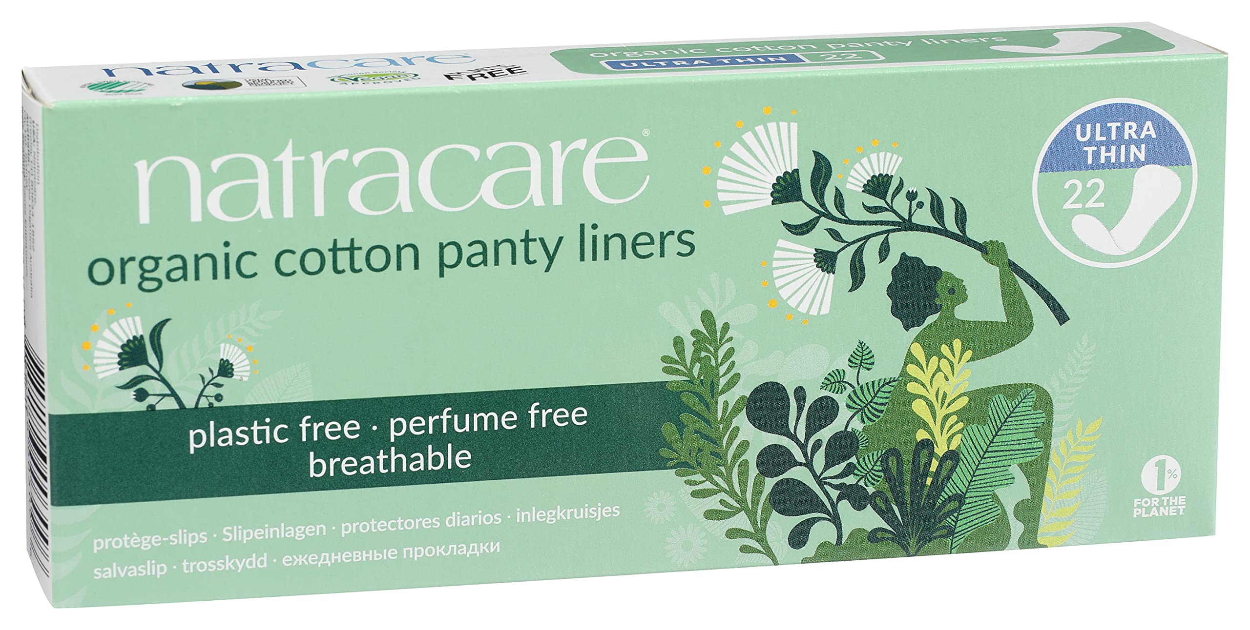 Natracare Organic Cotton Panty Liner pack-4, eco-friendly four-pack.