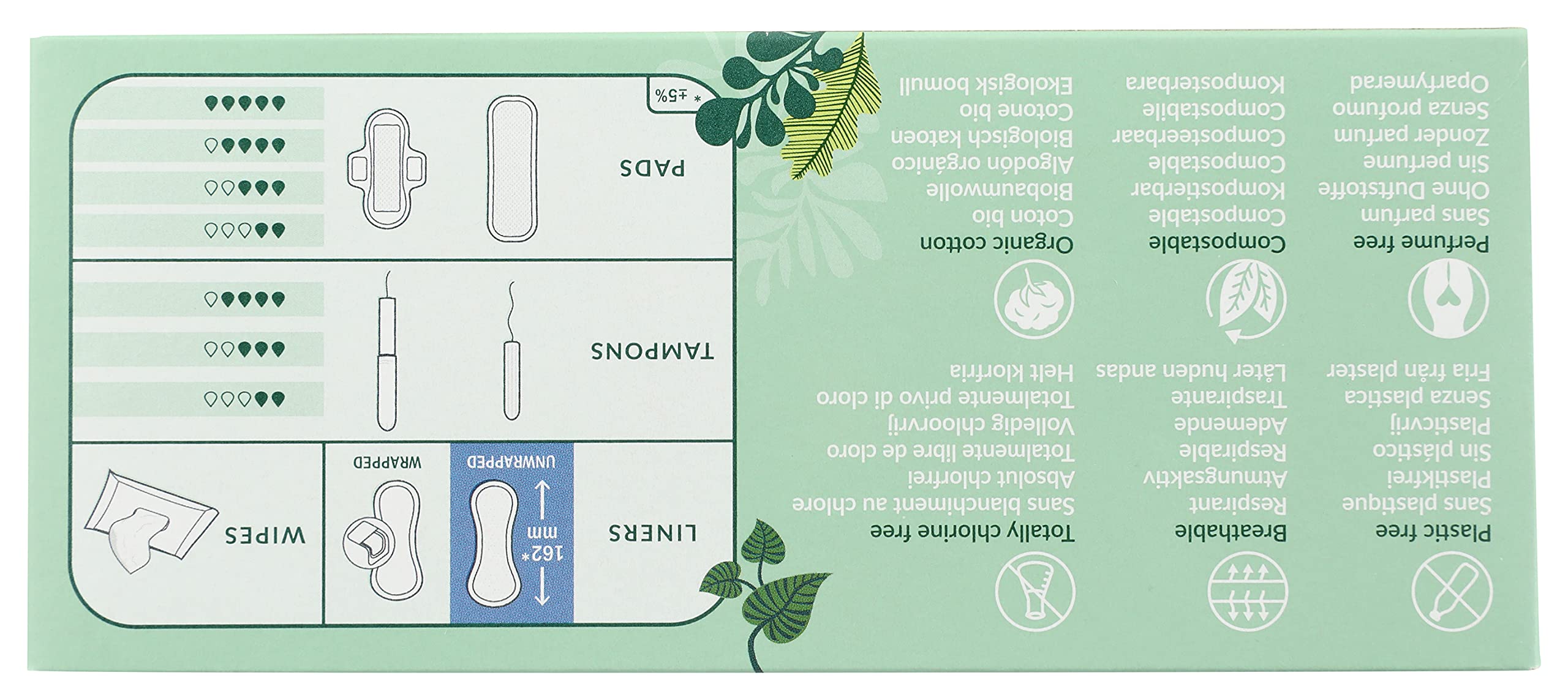 Natracare organic cotton weave detail, smooth against skin.
