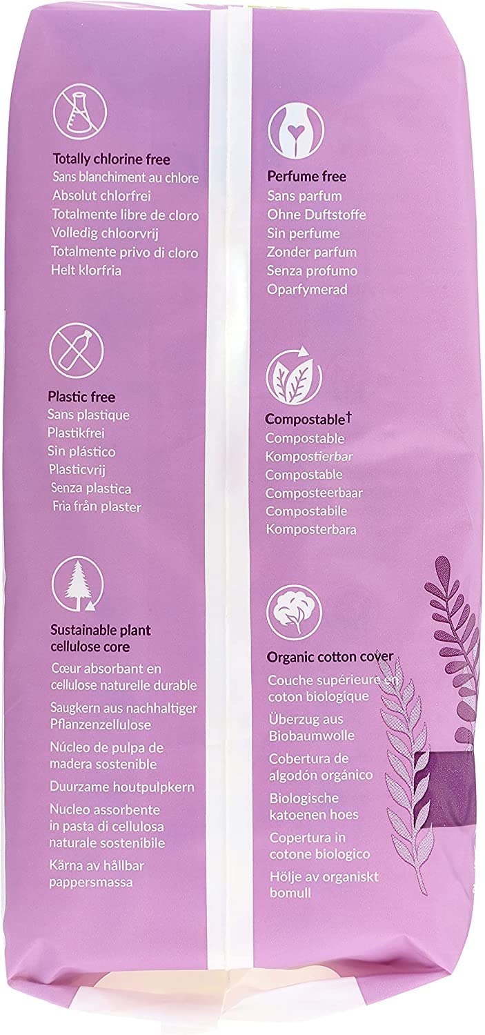 Natracare pads Organic cotton cover close-up showing soft texture.