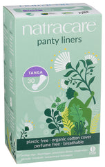 Natracare panty liner in tanga shape for comfortable, discreet wear