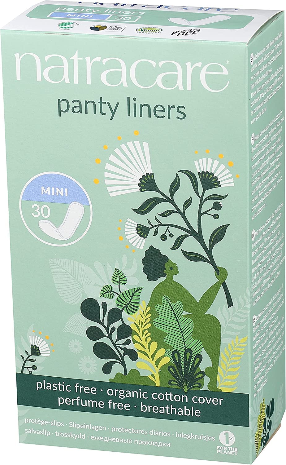Natracare panty liners mini biodegradable materials reduce waste