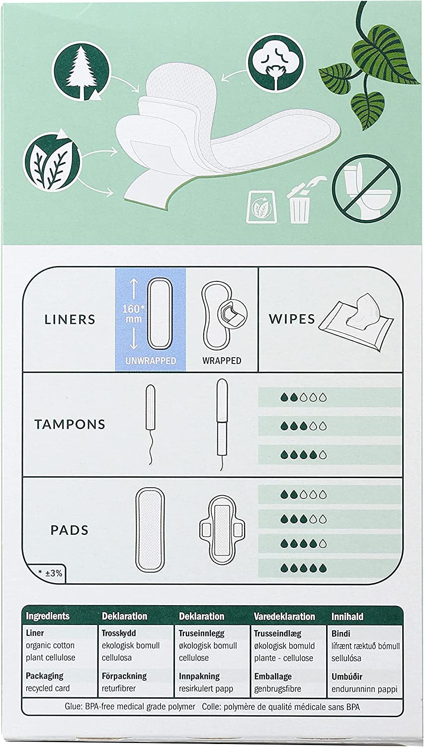 Natracare panty liners mini organic cotton cover promotes skin comfort