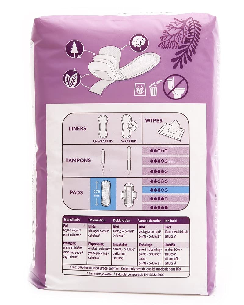 Natracare plant-based bag packaging highlights plastic-free, planet-friendly choice