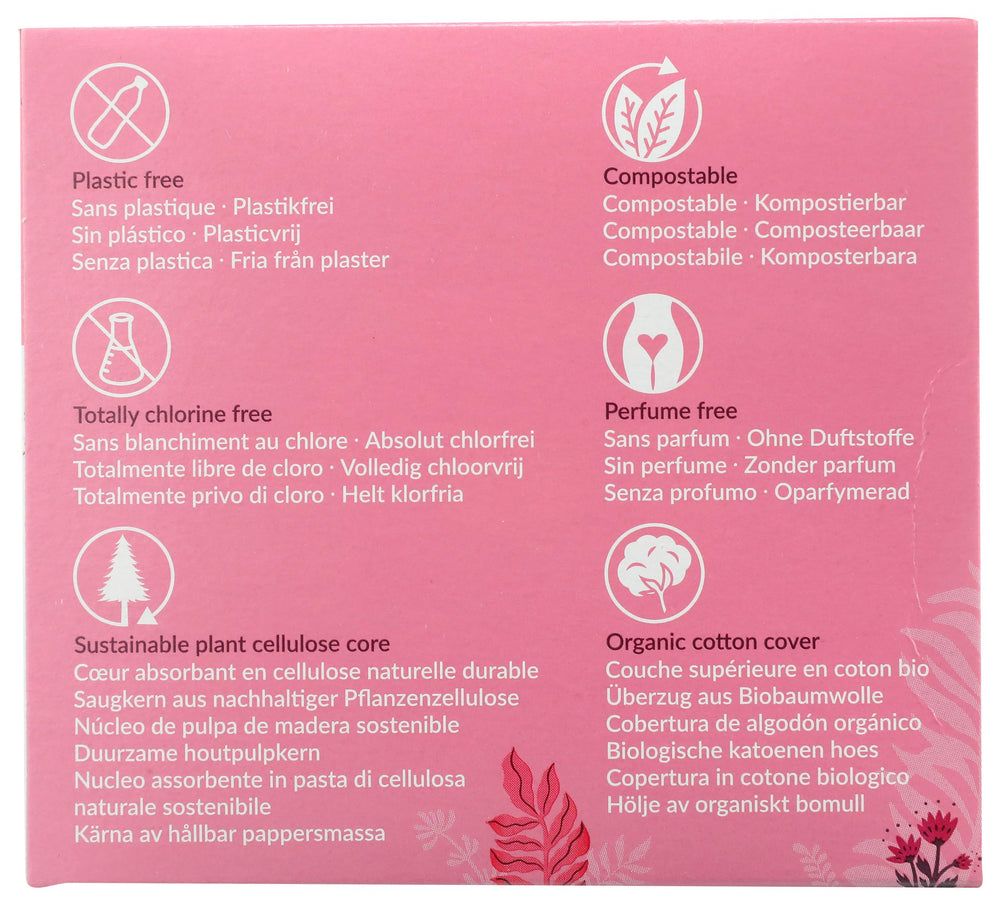 Plant starch-backed pad component highlighted in Natracare Ultra Extra pads