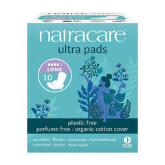 Natracare slim ultra pad with wings long for comfortable, plastic-free period protection