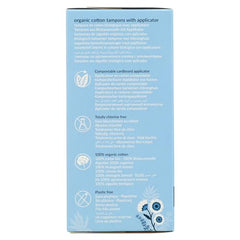 NATRACARE tampon with applicator close-up showing organic cotton texture