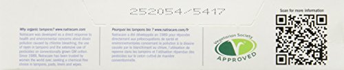 Natracare tampons biodegradability label on packaging