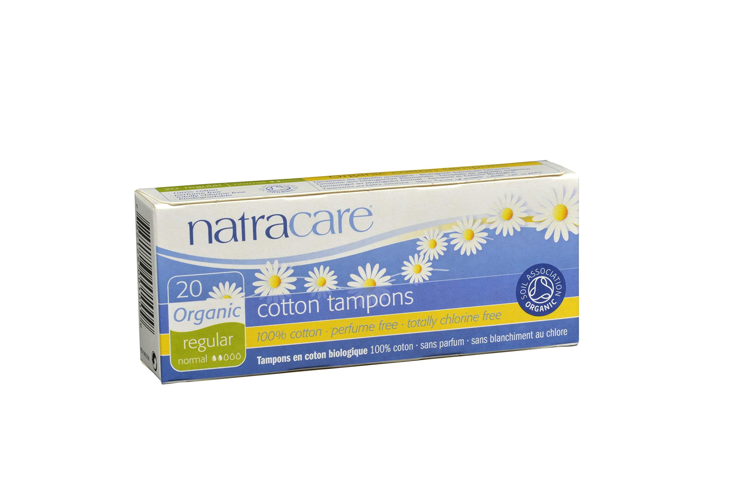 Natracare five-box value pack of no-applicator tampons for regular use.