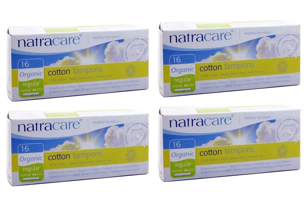 Natracare regular tampons with applicator in a 4-pack for easy everyday use