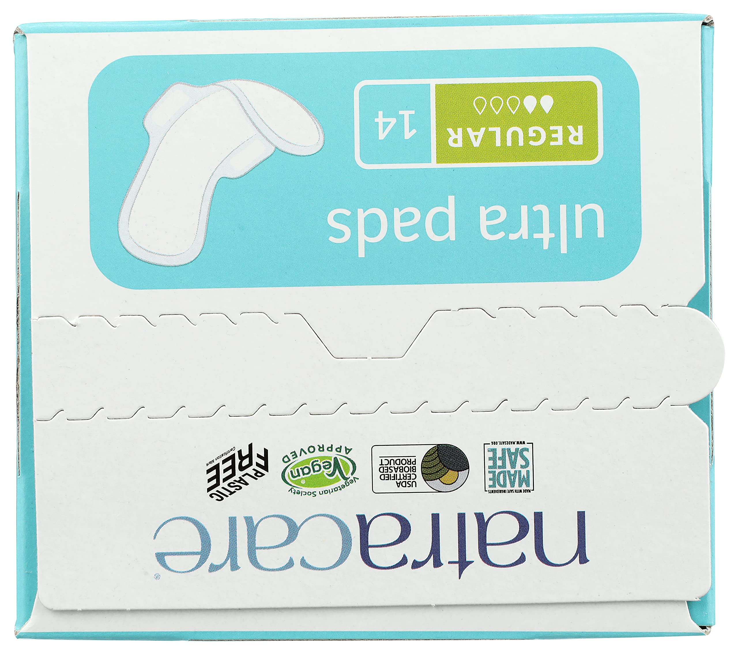 Natracare totally chlorine-free processing label on a pad.