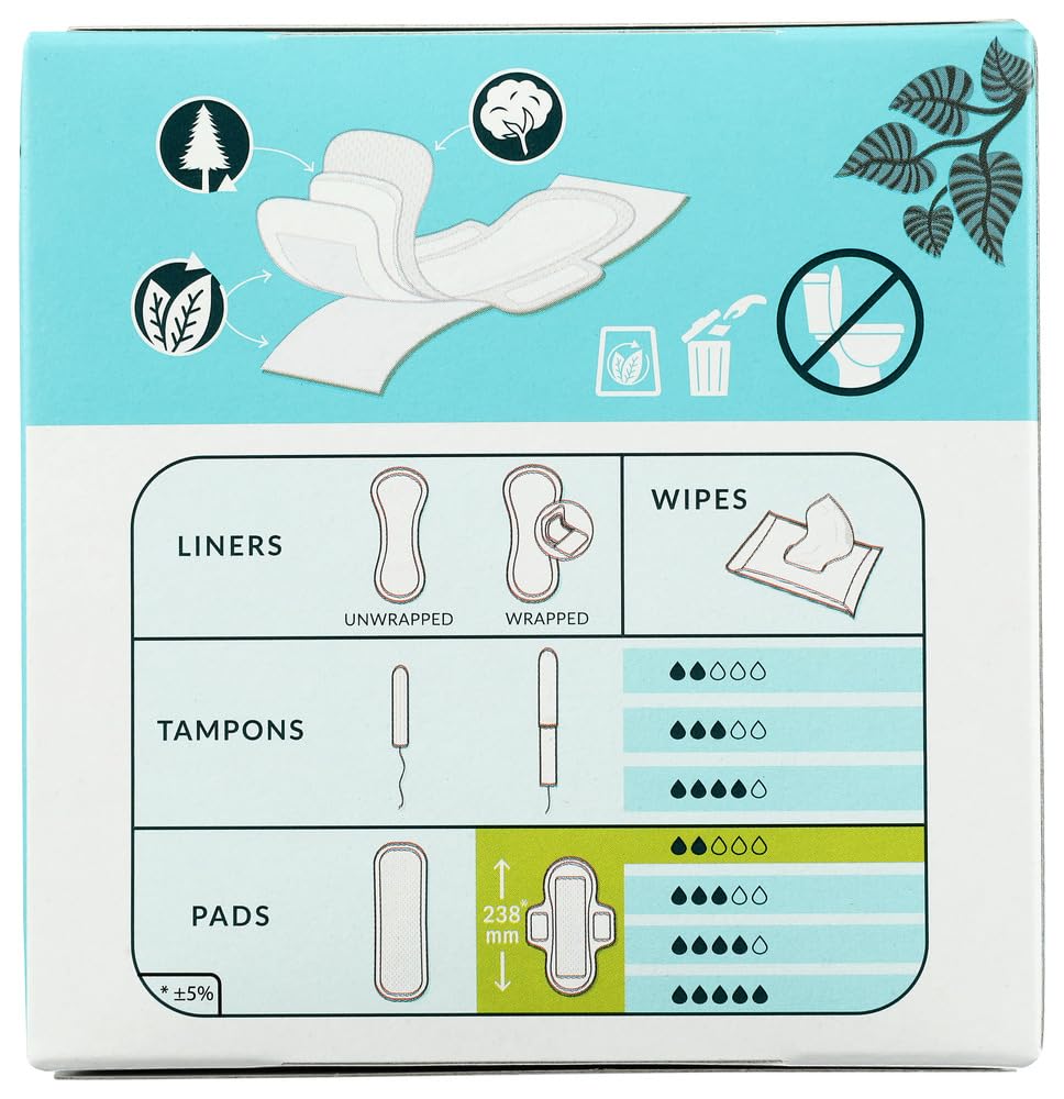 Natracare Ultra pads with wings demonstrate secure fit with wings for active days.