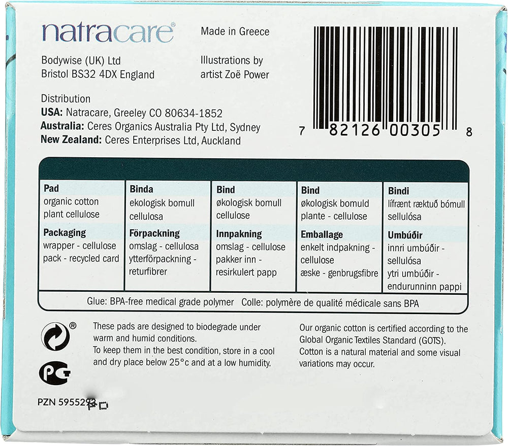 Natracare Ultra With Wing pads skin-friendly materials close-up
