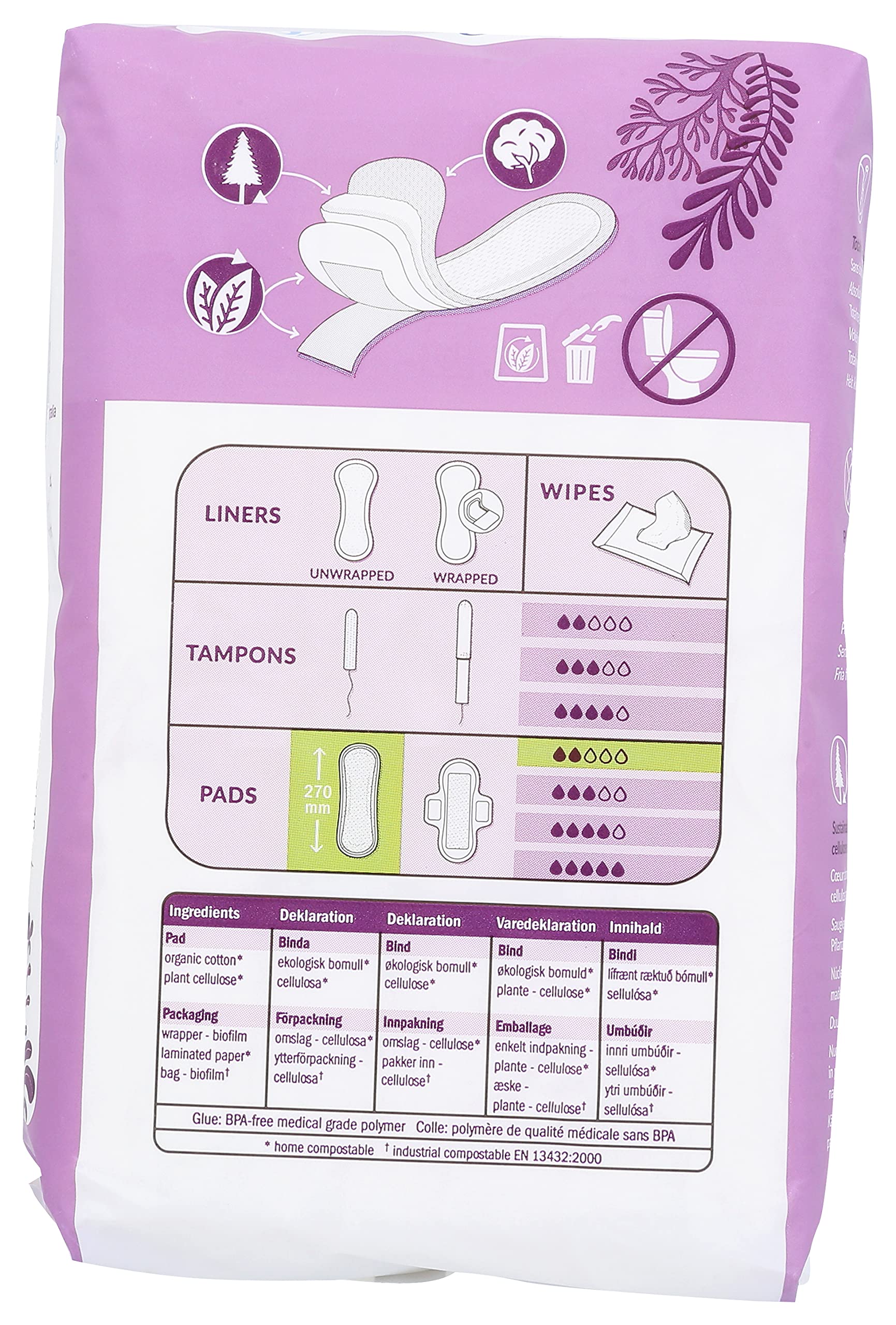Vegan label signals plant-based materials and ethical product choices.