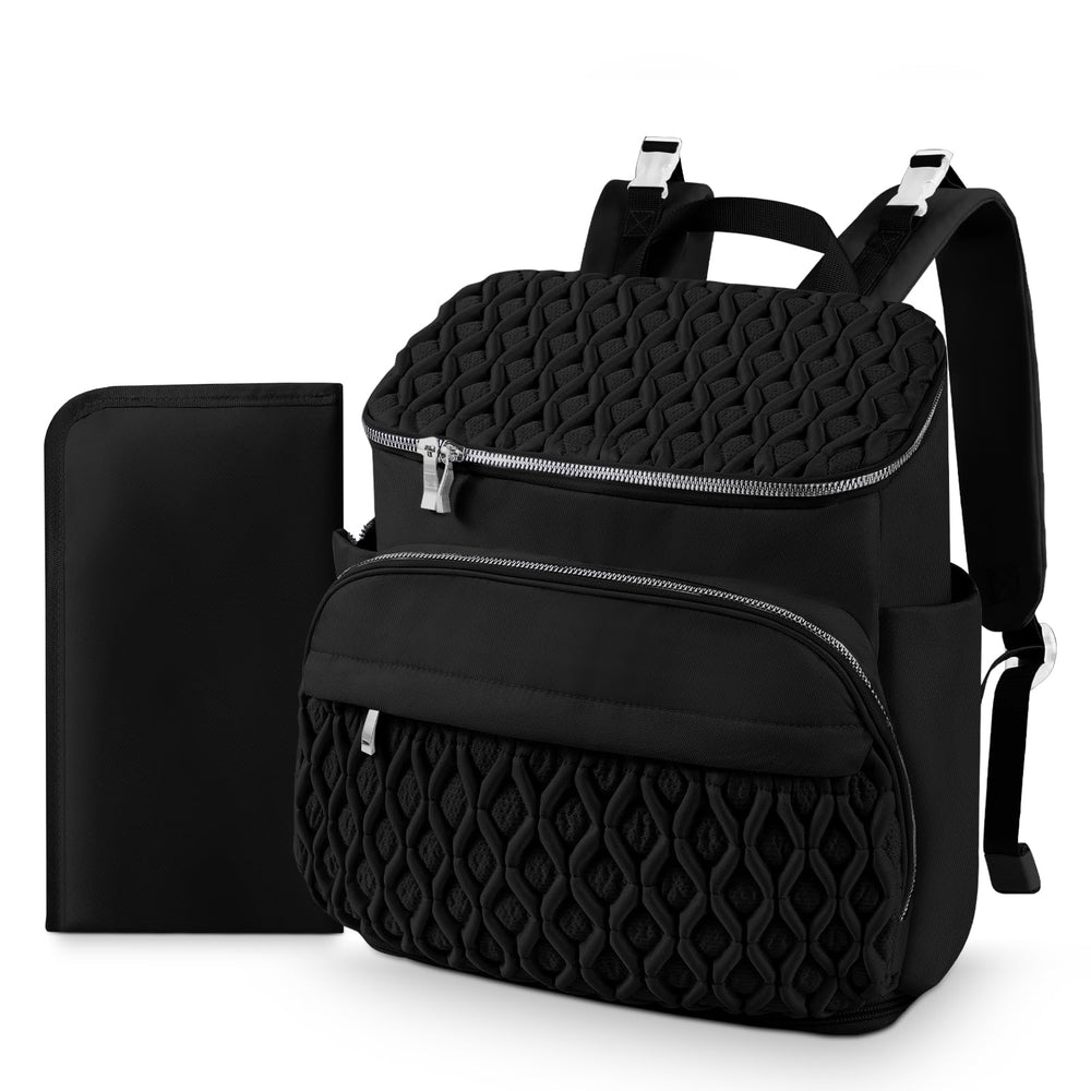NatuFuse diaper bag backpack with expandable bottom zip for growing newborn needs.