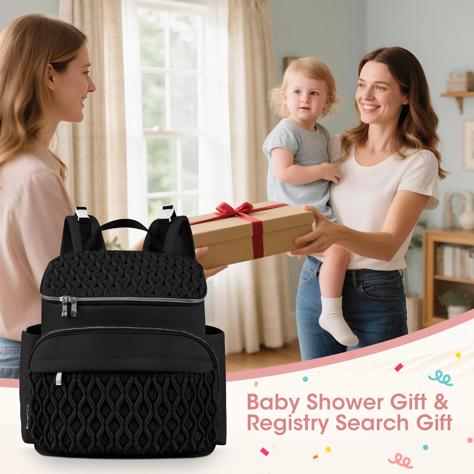 NatuFuse diaper bag exterior is water-resistant and easy to clean for daily use.
