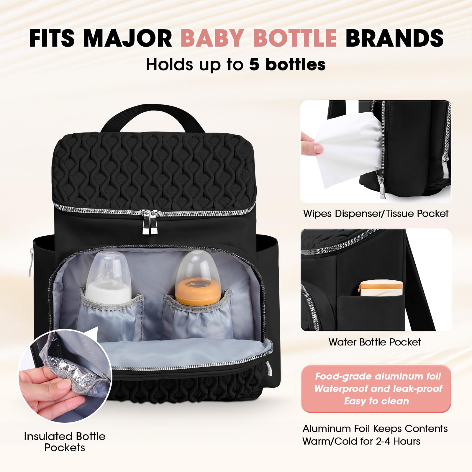 Natufuse insulated bottle pockets keep drinks cool or warm on outings