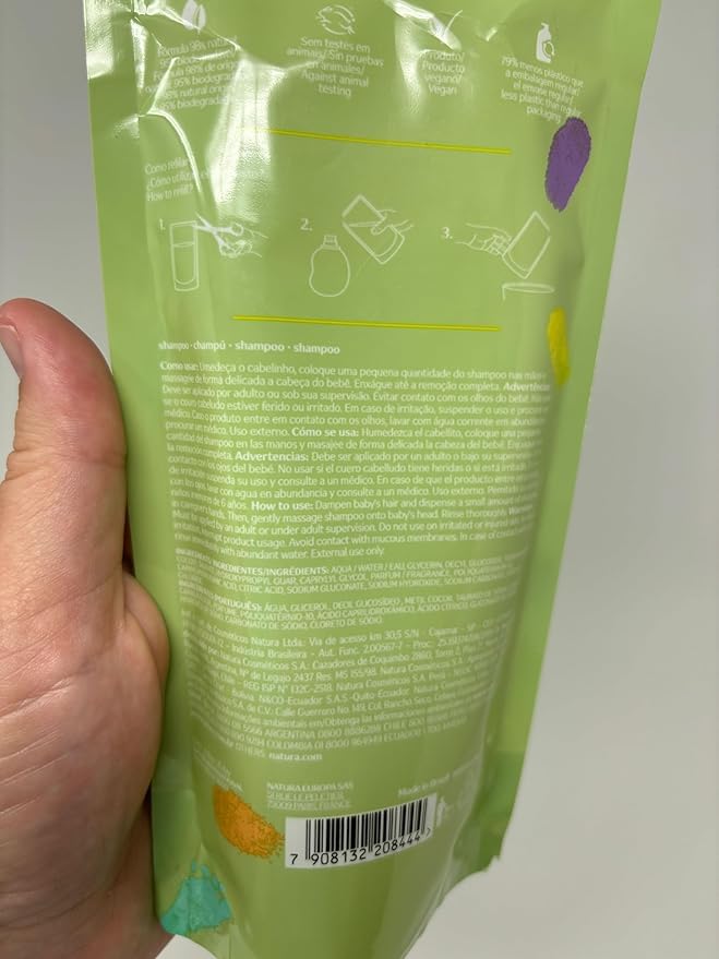 Natura Baby Shampoo Refill cruelty-free logo signaling ethical care