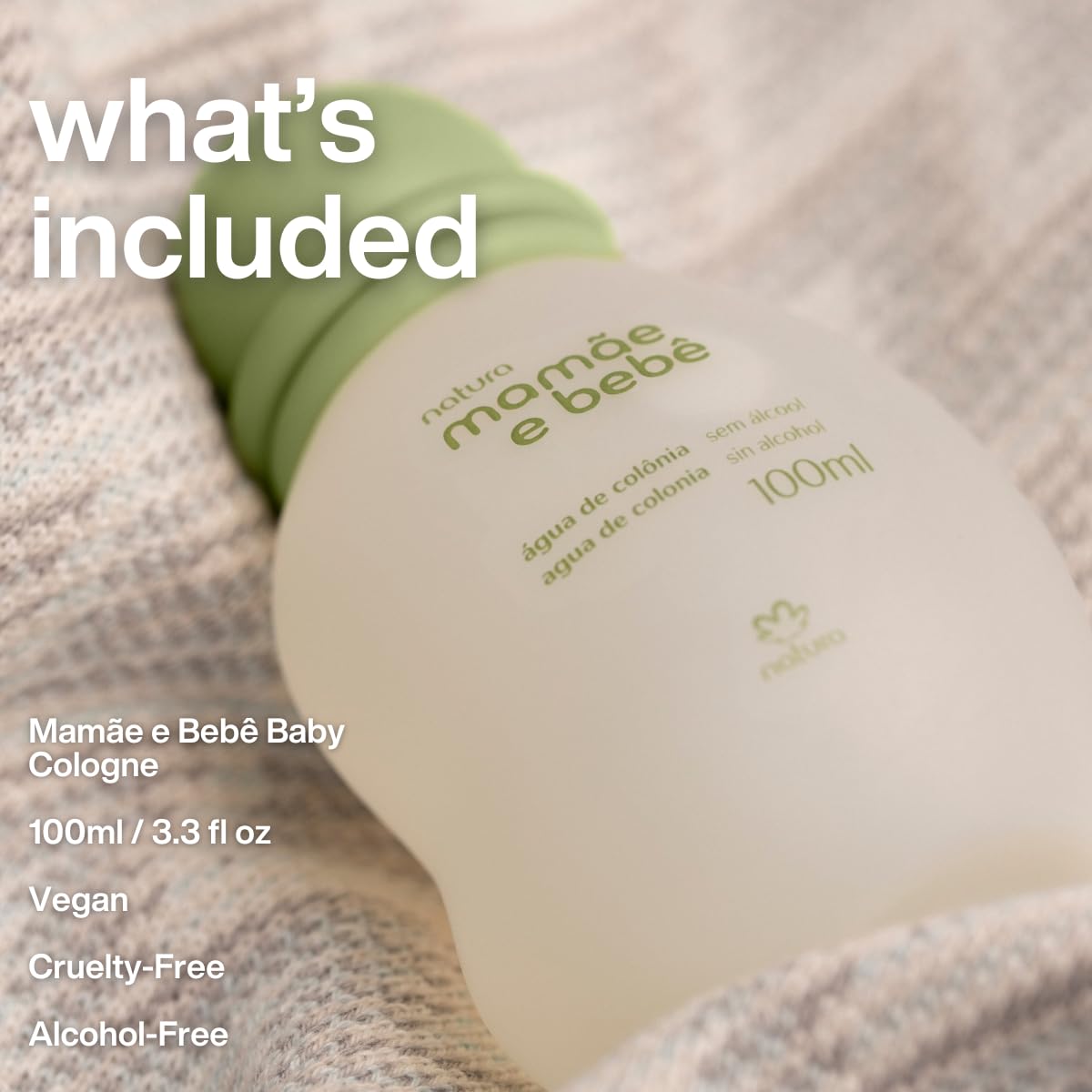Natura Mom & Baby Cologne delivers a gentle, comforting scent after bath time.