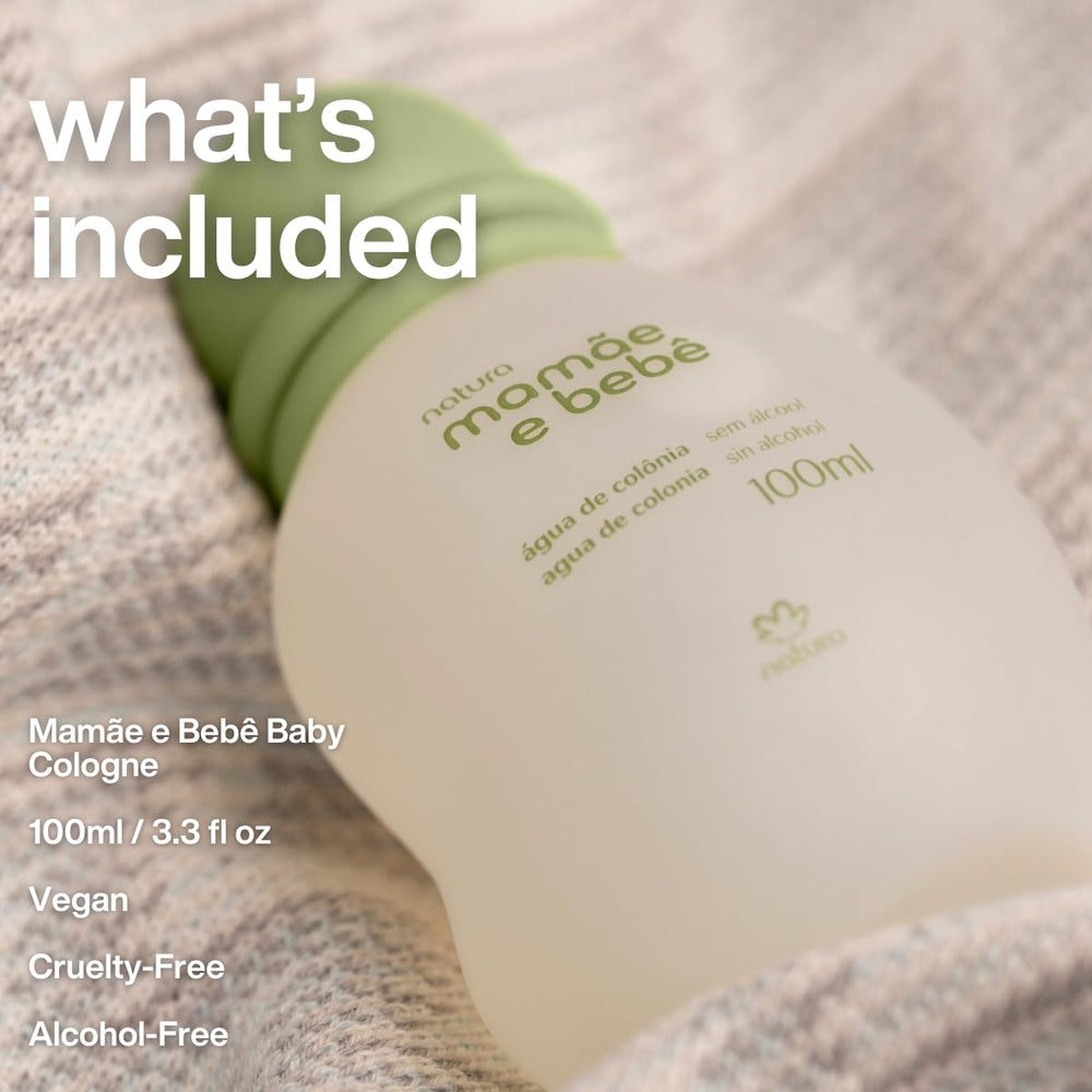 Natura Mom & Baby Cologne delivers a gentle, comforting scent after bath time.