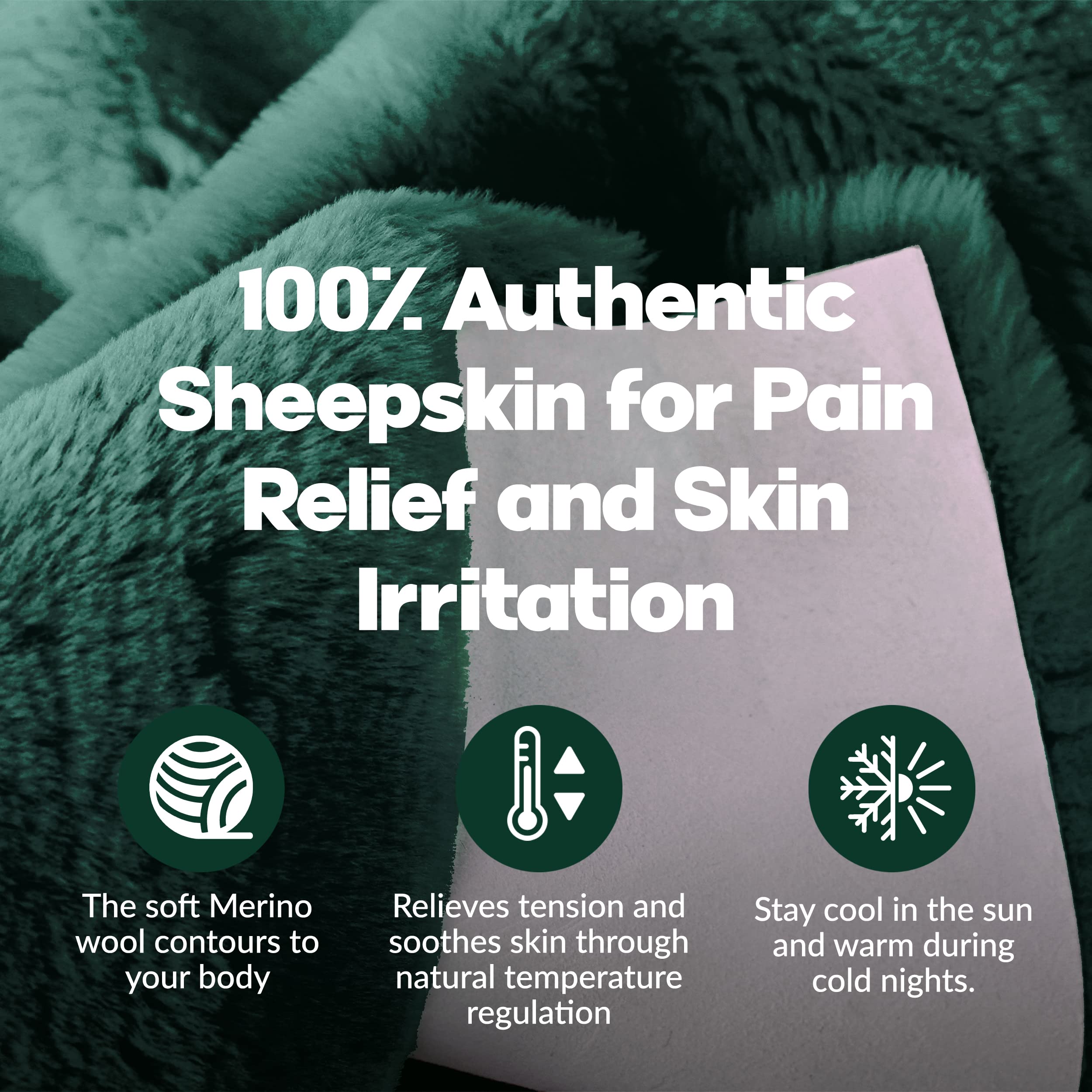 Emerald sheepskin bed pad used on a bed for soft contouring and comfort