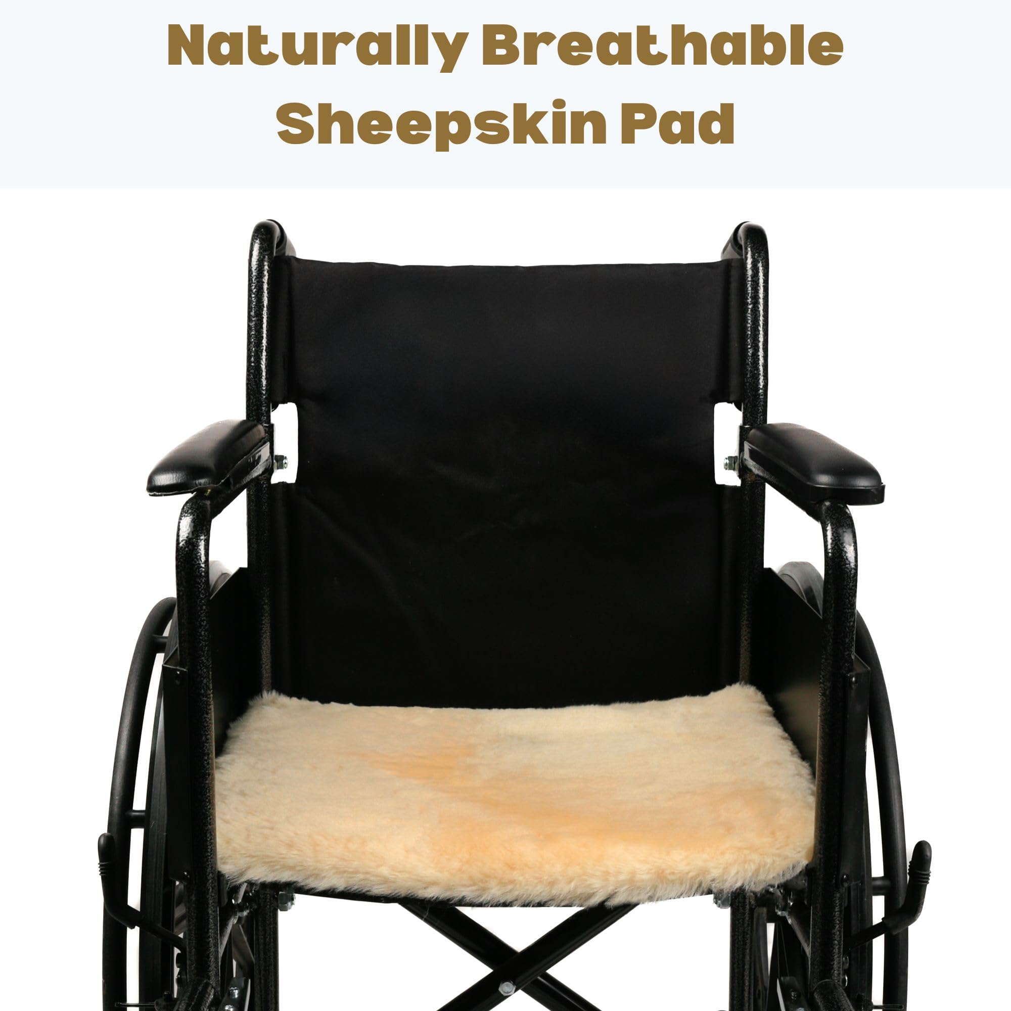 Natural Design Architecture Lifestyle N medical sheepskin mattress pad 24x72 adapts to bed or chair for support.