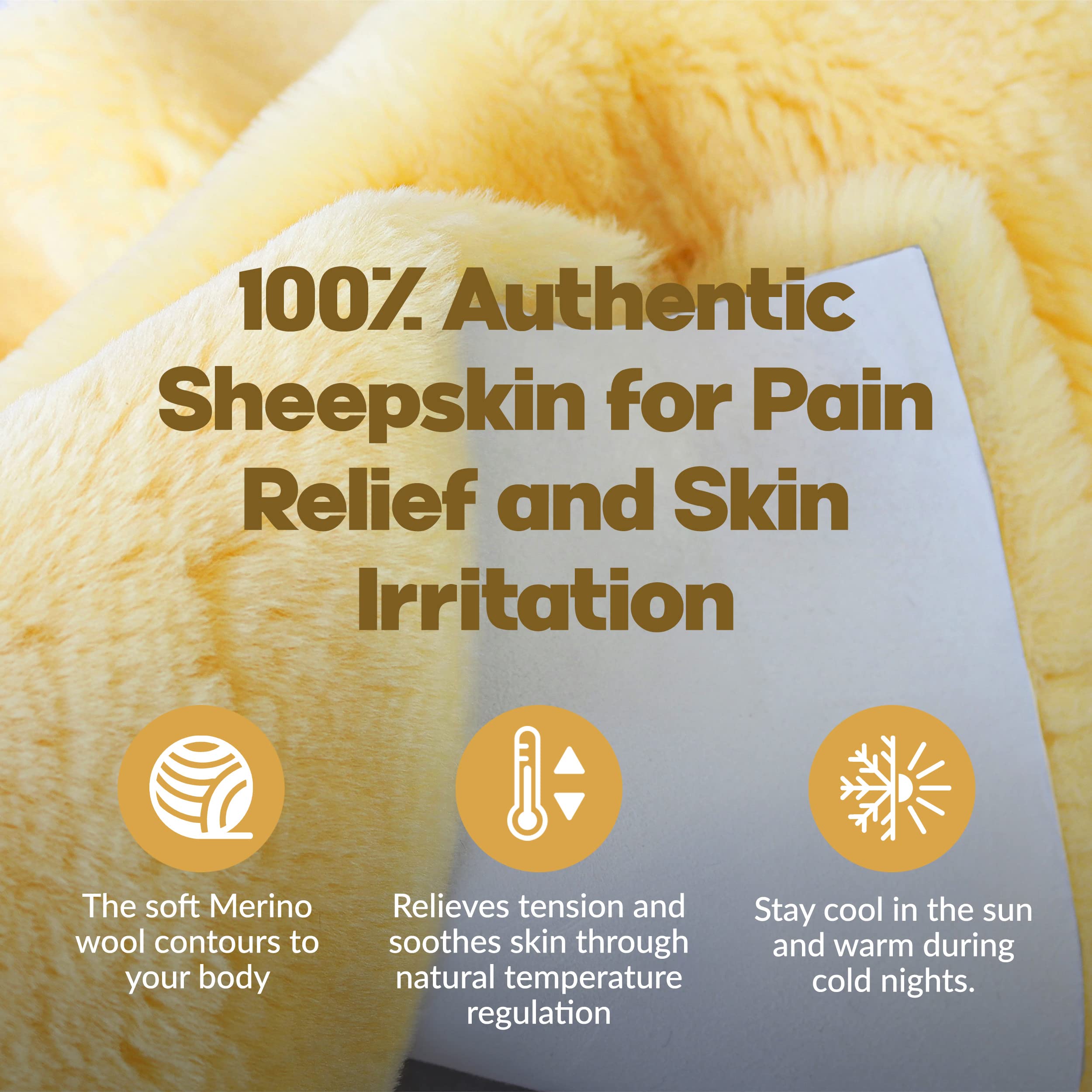 Natural Design N natural sheepskin bed pad 26x66 adapts to curves for comfort.