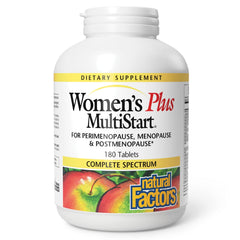 Natural Factors Women's Plus MultiStart bottle front showing balanced menopause support.