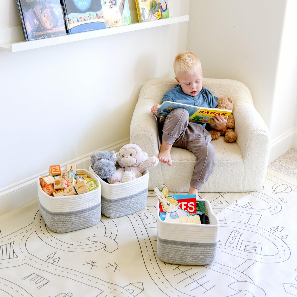 NaturalCozy storage cubes offer 28-percent more space than round bins.