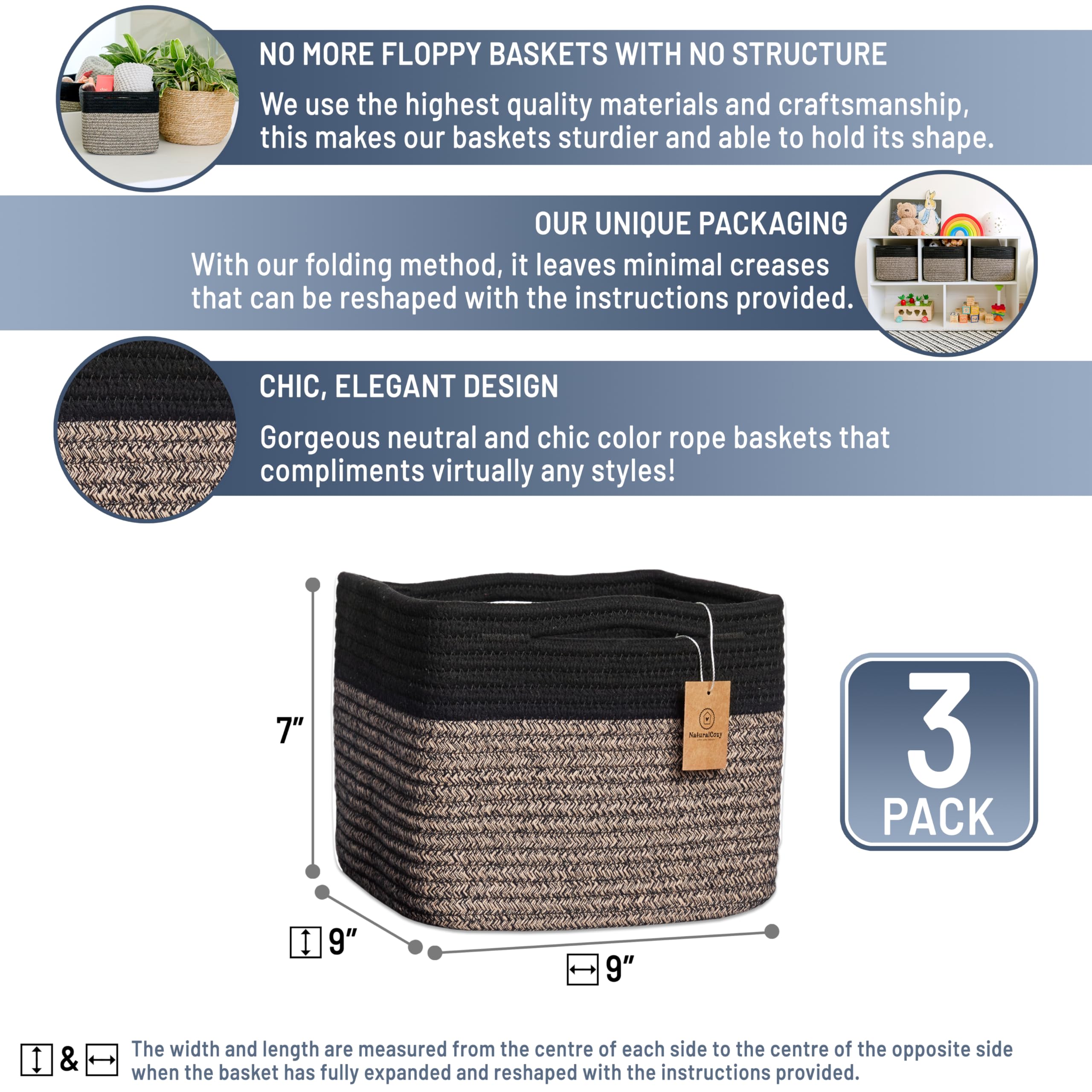 NaturalCozy 28-percent-more-storage basket adds space for toys and blankets.