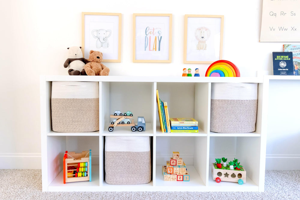 NaturalCozy 3-pack cube bins, optimized for closet organization.