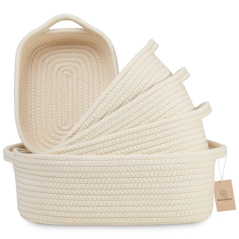 NaturalCozy 5-piece rectangle baskets set for versatile home organization