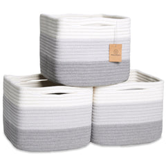 NaturalCozy 9x9x7 cotton rope storage cubes folding method showing crease-free structure