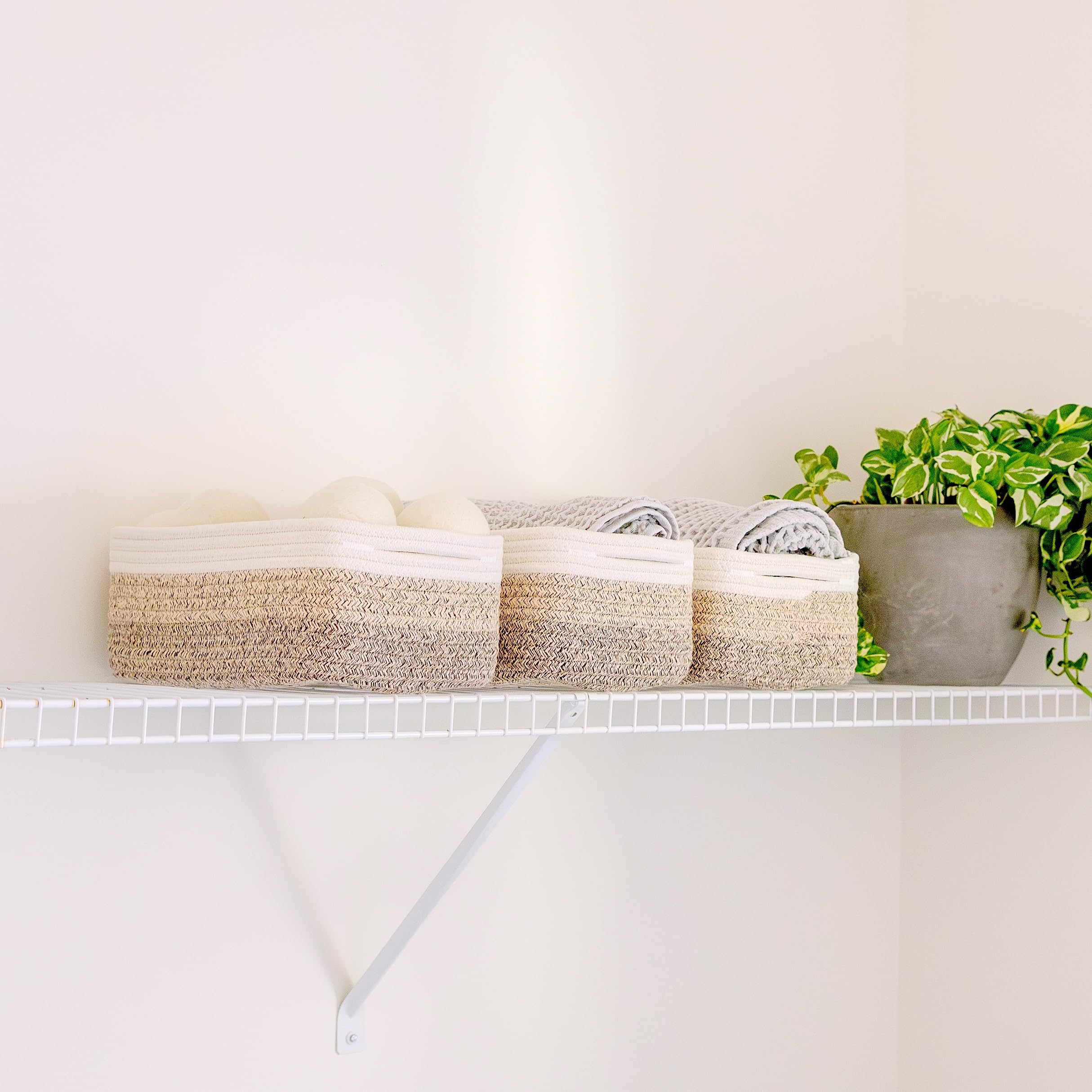 NaturalCozy bathroom-closet basket fits small spaces and stores essentials.