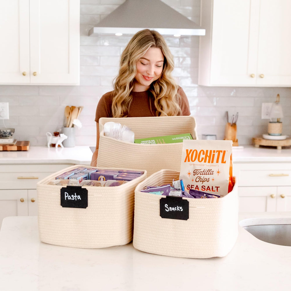 NaturalCozy bathroom and kitchen storage solution with breathable rope