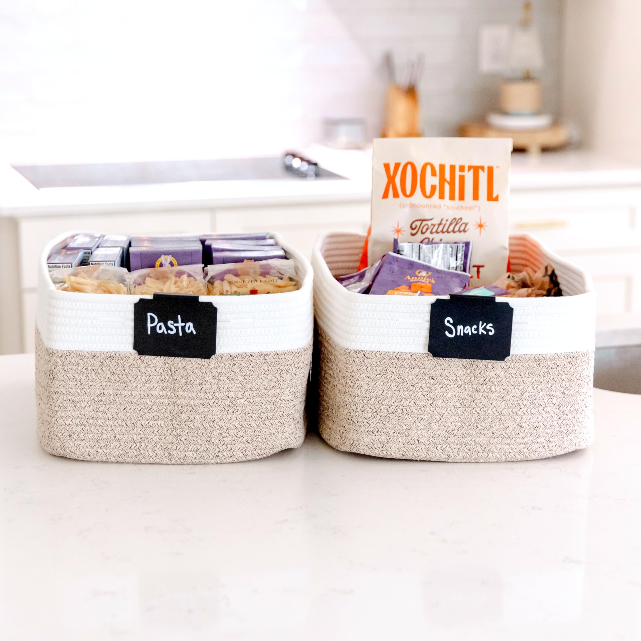 NaturalCozy blanket and clothes organizer basket for shelves
