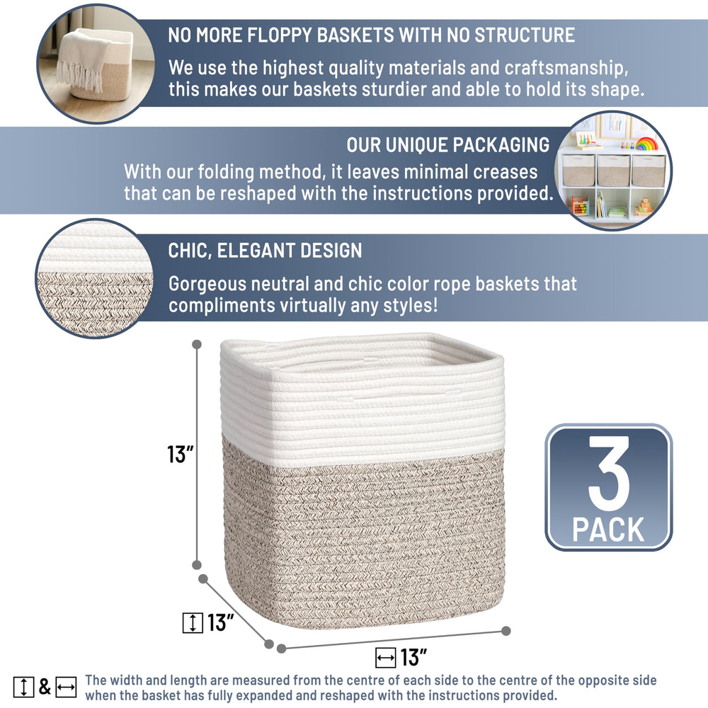 NaturalCozy cotton rope bin on a shelf, durable and kid-friendly.