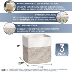 NaturalCozy cotton rope bin on a shelf, durable and kid-friendly.