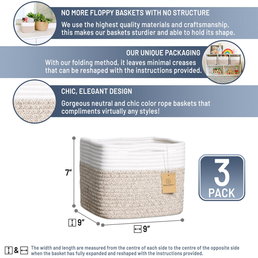 NaturalCozy cotton rope bin in a nursery with soft texture and sturdy build