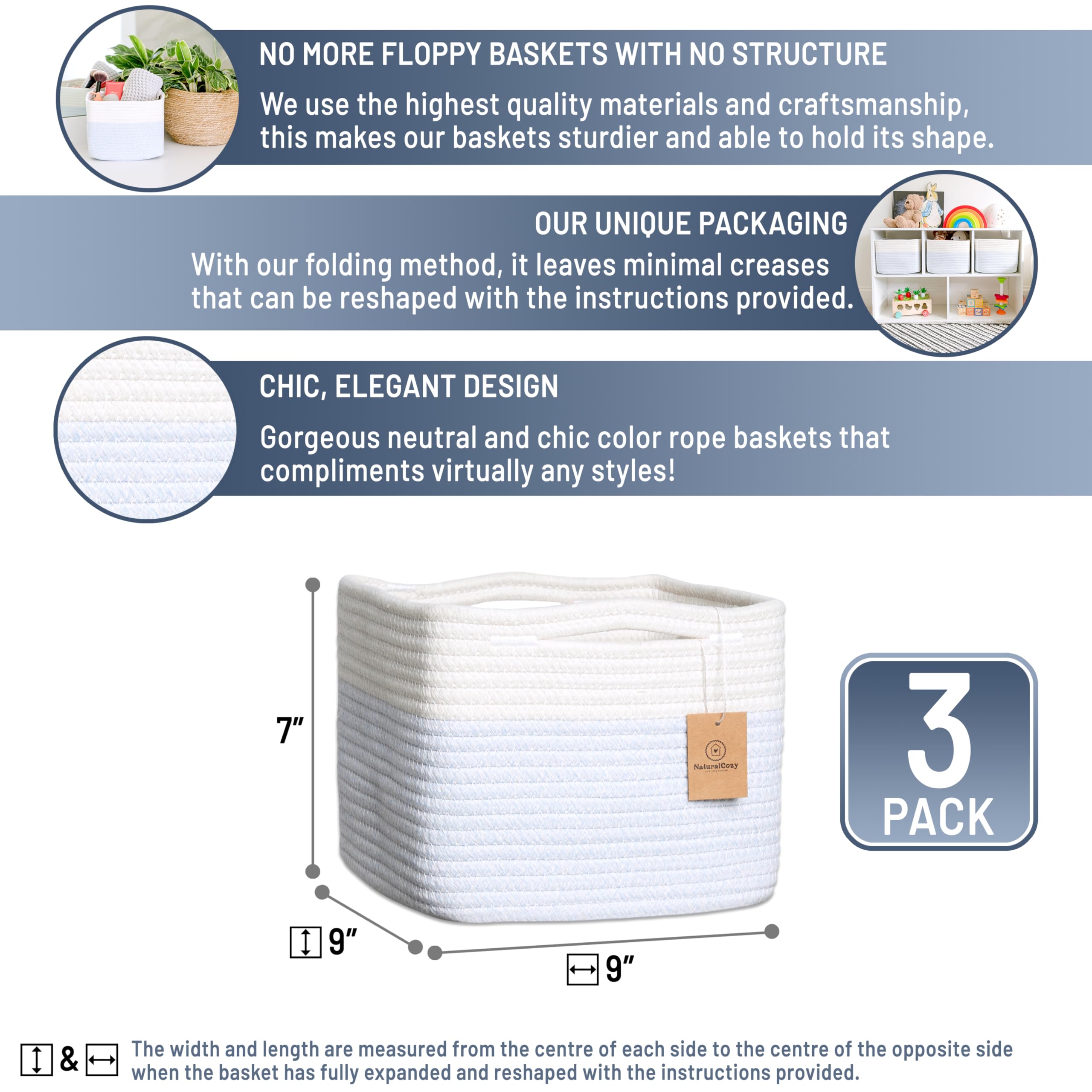 NaturalCozy cotton rope close-up highlights durable material for busy family spaces.