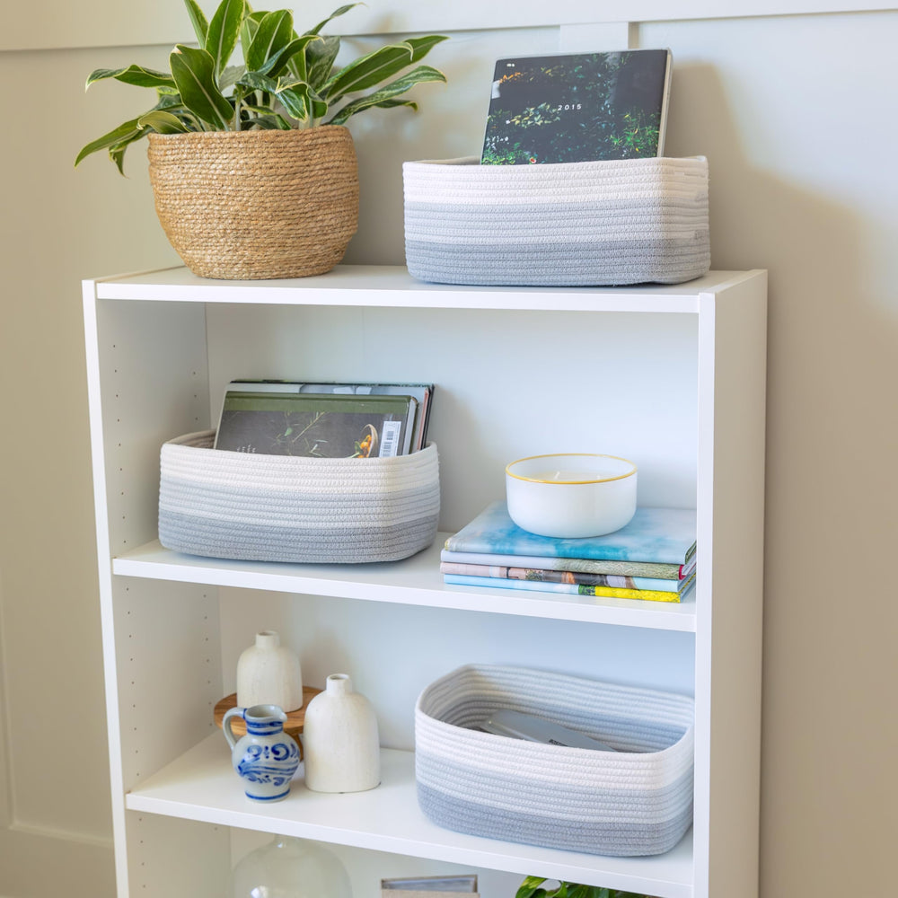 NaturalCozy cotton rope weave bin offers durable, safe storage