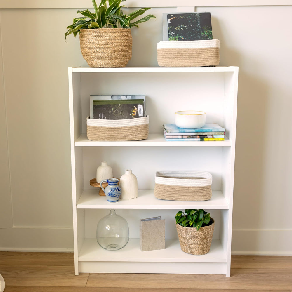 NaturalCozy cube shelf basket fits shelves for stylish organization.