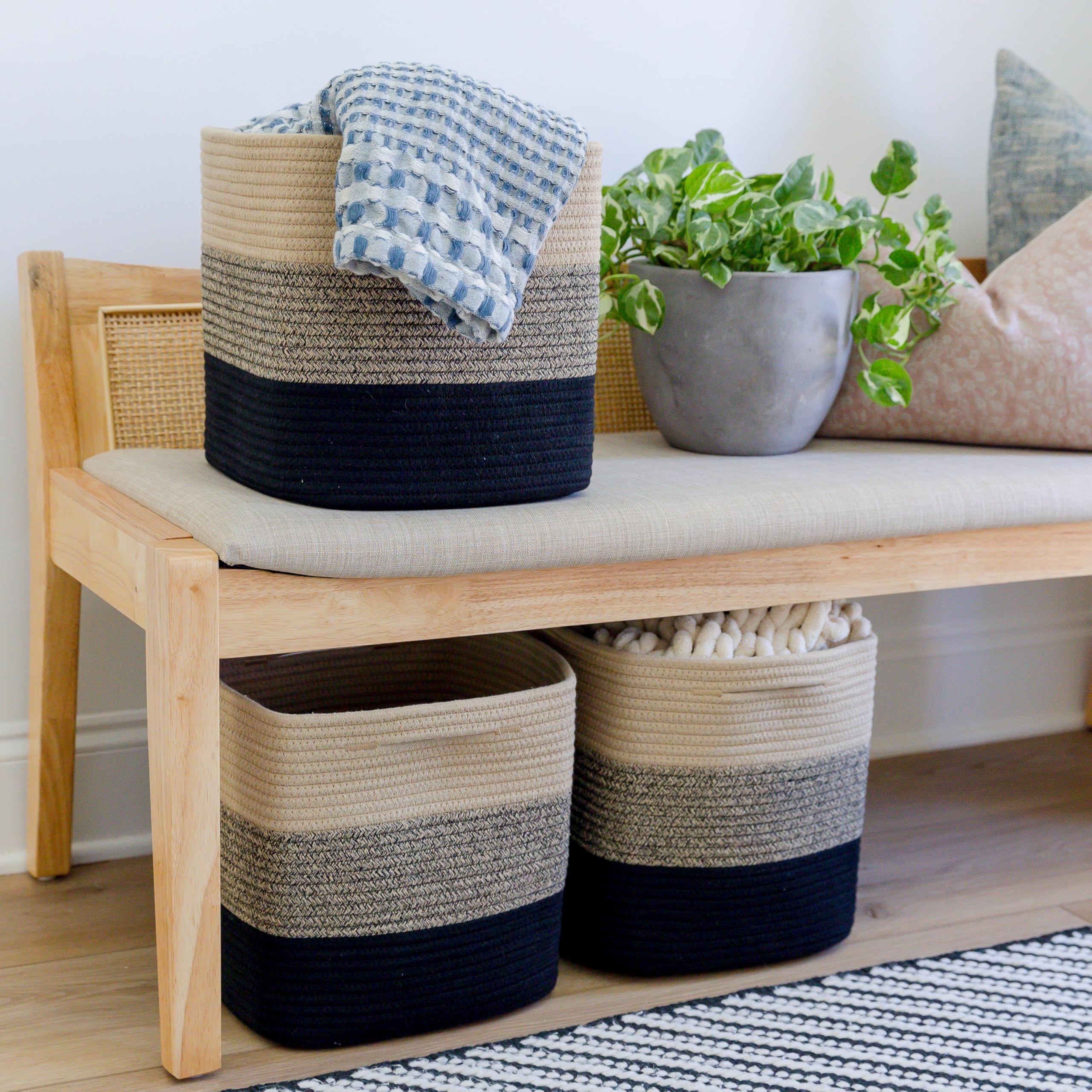NaturalCozy closet-organization cubes simplify storage.