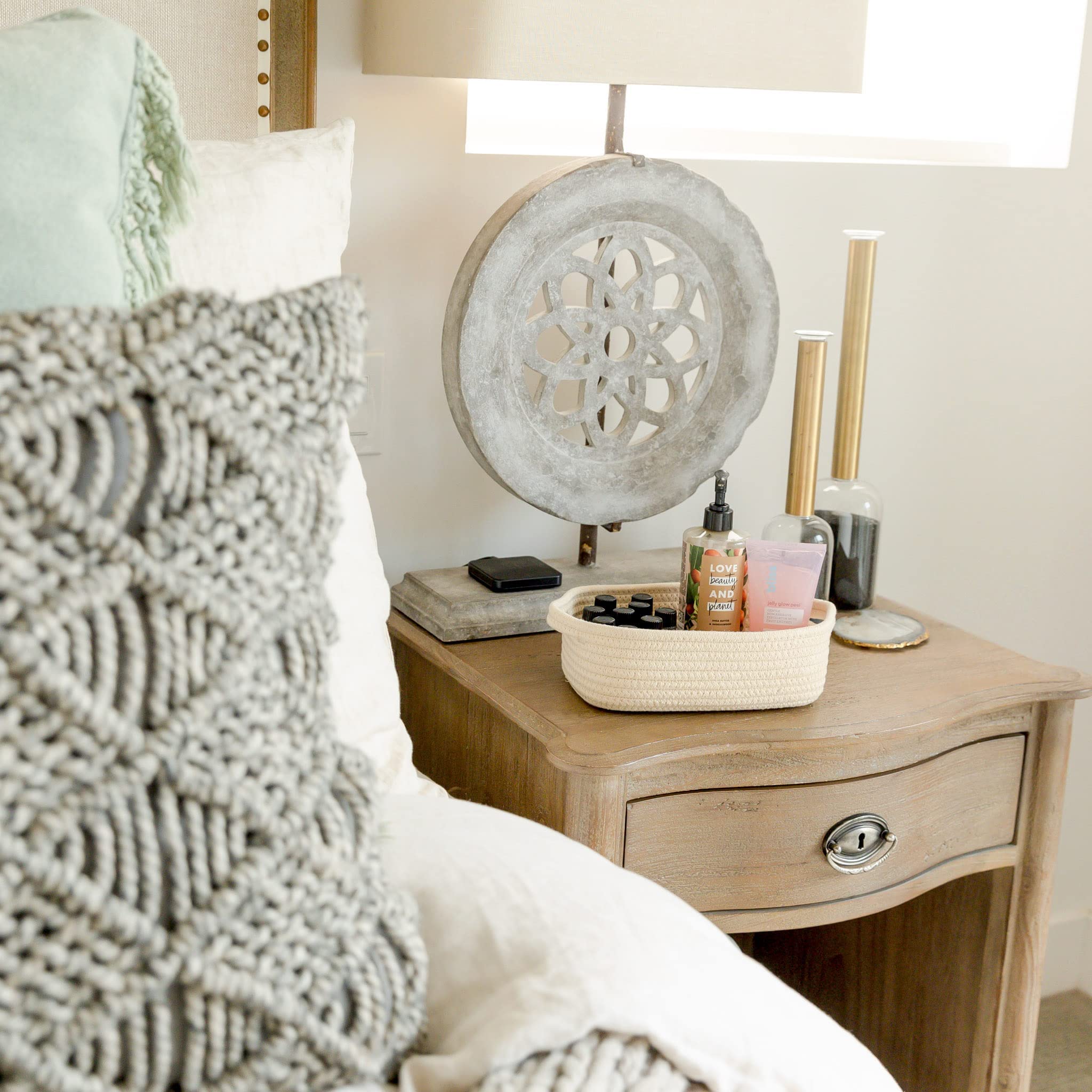 NaturalCozy fourth rectangle basket with reinforced, scratch-free design
