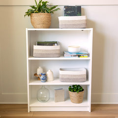 NaturalCozy hidden handles on baskets enable easy carrying.